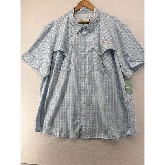 Magellan Other - Men's Magellan Big and Tall Size 3X Plaid Fishing Shirt NWT Blue